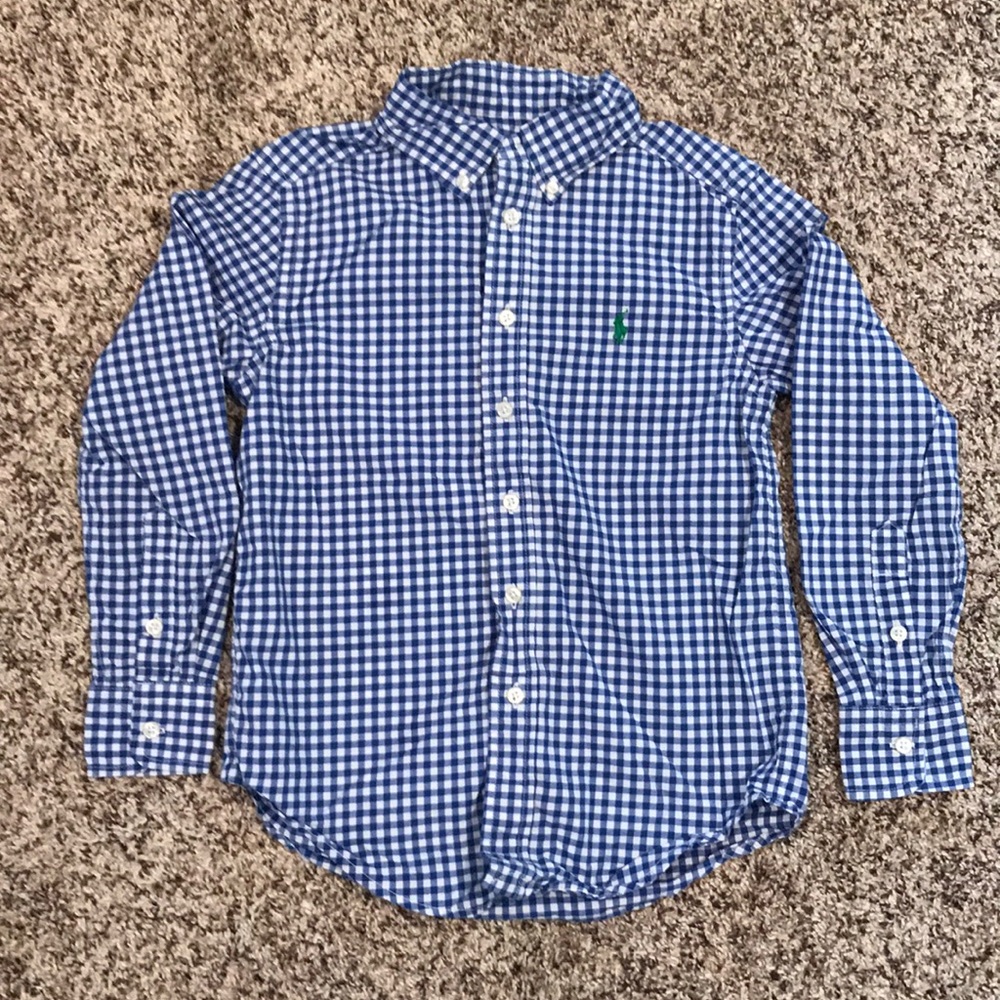 Ralph Lauren button up long sleeve gingham shirt